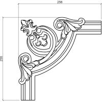 Угловой элемент Европласт 1.52.284 256x27x256 мм — фото 2, Молдинги