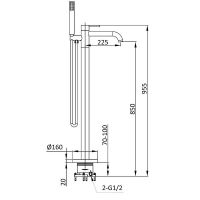 Смеситель для ванны Vincea Desire VTF-1DGM Вороненая сталь — фото 3, Смесители