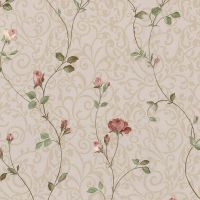 Обои Prima Italiana Colomba 80604 Винил на флизелине (1,06*10) Бежевый/Зеленый/Розовый, Вензель/Цветы — фото 1, Обои для стен