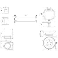Набор аксессуаров для ванной Boch Mann CR-F19B BM9639 Черный матовый — фото 13, Наборы аксессуаров для ванной комнаты