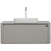 Тумба с раковиной Black&White Universe U915.1000 100 9151000 подвесная Glossy light grey — фото 1, Мебель для ванной