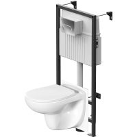 Комплект унитаза с инсталляцией Damixa Willow DX15.IS30251.1700 с сиденьем Микролифт и клавишей смыва Хром глянцевый — фото 1, Комплекты унитаз + инсталляция