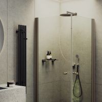 Душевой уголок Maybah Glass MGY-1291-2 800x800x1980 на монопетлях Бронза стекло прозрачное — фото 2, Душевые уголки