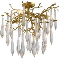 Люстра Crystal Lux Reina PL5 D600 Gold Pearl Прозрачная Золото — фото 2, Люстры