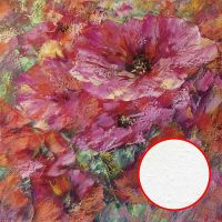 Фреска Ortograf Цветы 8049 Фактура бархат FX Флизелин (2,7*2,7) Красный/Зеленый, Цветы/Живопись — фото 1, Фрески