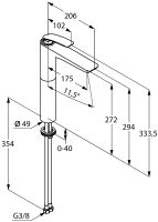 Смеситель для раковины Kludi Balance 522988775 Черный Хром — фото 2, Смесители для раковины