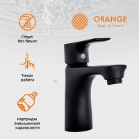 Смеситель для раковины Orange Aristo M19-021b Черный матовый — фото 8, Смесители для раковины