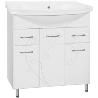 Тумба под раковину Style Line Эко Фьюжн 26 Эльбрус 80 Белый глянец — фото 1, Мебель для ванной