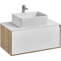 Тумба под раковину Aquaton Либерти 90 1A279901LYC70 подвесная Дуб эльвезия Белая — фото 4, Тумбы под раковину