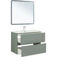Тумба под раковину Aquanet Джейн 100 313320 подвесная Мисти грин — фото 10, Тумбы под раковину