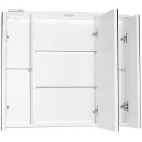 Зеркальный шкаф Style Line Жасмин 2 80 С Люкс ЛС-000010036 с подсветкой Белый глянец — фото 2, Мебель для ванной