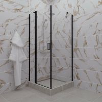 Душевой уголок Triton Йота-Блэк 90х90 Щ0000054032 профиль Черный стекло прозрачное — фото 1, Квадратные душевые уголки