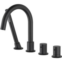 Смеситель на борт ванны Timo Saona 2330/03Y с термостатом Черный матовый — фото 1, Смесители на борт ванны