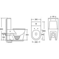 Унитаз компакт Ceruttispa Stella GW Tornado CT10096 с бачком и сиденьем Микролифт — фото 7, Напольные унитазы