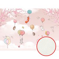 Фреска детская Ortograf Детские 6768 Фактура флок FLK Флизелин (3,8*2,7) Розовый, Животные/Воздушные шары — фото 1, Фрески