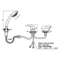 Смеситель на борт ванны Rav Slezak Dunaj D470.5Y Хром — фото 2, Смесители на борт ванны