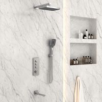 Душевая система Vincea VSFW-433T1CH с термостатом Хром — фото 1, Встраиваемые душевые комплекты