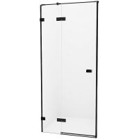 Душевая дверь New Trendy Avexa Black 140 L EXK-1558 профиль Черный стекло прозрачное — фото 1, Распашные душевые двери