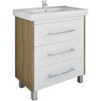 Тумба под раковину Sanflor Ларго 70 С0002108 Белая Швейцарский вяз — фото 1, Тумбы под раковину