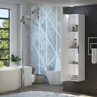 Товар: Шкаф пенал Opadiris Луиджи 35 00-00002268 подвесной Белый матовый - фото 4 Шкаф пенал Opadiris Луиджи 35 00-00002268 подвесной Белый матовый — фото 4, Мебель для ванной