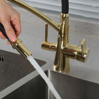 Смеситель для кухни Gappo G4398-13 Золото Черный — фото 6, Смесители для кухни