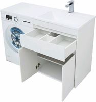 Тумба с раковиной Aquanet Токио 130 R 239216 Белая — фото 12, Тумбы с раковиной