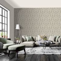 Обои Yasham Echo S-21554-4 Винил на флизелине (1,06*10,05) Бежевый/Голубой/Золото, Дамаск — фото 3, Обои для стен