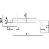 Излив для смесителя Paffoni Light ZBOC139NO Черный матовый — фото 3, Комплектующие для душевого оборудования