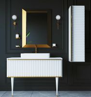 Товар: Шкаф пенал Boheme Armadi Art Vallessi Avantgarde Canale 35 846-WG подвесной Белый Золото - фото 2 Шкаф пенал Boheme Armadi Art Vallessi Avantgarde Canale 35 846-WG подвесной Белый Золото — фото 2, Мебель для ванной