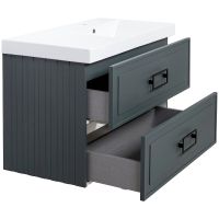 Тумба под раковину La Fenice Cubo 90 FNC-01-CUB-G-90-2 подвесная Серая матовая — фото 3, Мебель для ванной