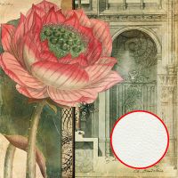 Фреска Ortograf Цветы 7028 Фактура флок FLK Флизелин (2,7*2,7) Бежевый/Зеленый/Красный, Цветы/Живопись арт-7028 (флок FLK) — фото 1, Фрески