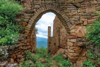 Фреска Ortograf Горы 30919 Фактура бархат FX Флизелин (4*2,7) Коричневый, Замки/Пейзаж — фото 2, Фрески