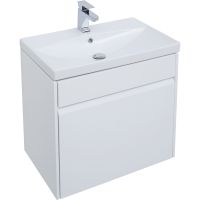 Тумба под раковину Aquanet Палермо 60 подвесная Белый глянец арт-203934 — фото 1, Тумбы под раковину