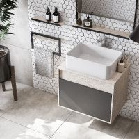 Тумба под раковину Aquaton Лофт Урбан 65 1A254001LQX60 подвесная Cерый графит Дуб орегон — фото 12, Мебель для ванной