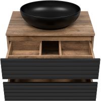 Товар: Тумба под раковину Brevita Dakota 70 DAK-09070-19/02-2Я подвесная Черный кварц Дуб Галифакс олово - фото 4 Тумба под раковину Brevita Dakota 70 DAK-09070-19/02-2Я подвесная Черный кварц Дуб Галифакс олово — фото 4, Мебель для ванной