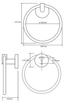 Кольцо для полотенец Bemeta Omega 104204062 Хром — фото 3, Полотенцедержатели