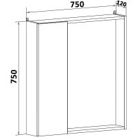 Зеркало со шкафом Runo Манхэттен 75 00-00001017 Серый бетон Белое — фото 5, Зеркальные шкафы в ванную