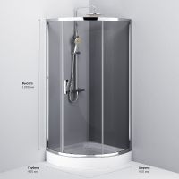 Душевой уголок AM.PM Like Solo Slide 90x90 W83G-315-090CG профиль Хром глянцевый стекло тонированное — фото 10, Душевые уголки четверть круга