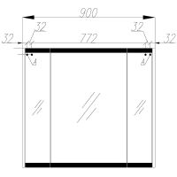 Зеркальный шкаф STWORKI Кронборг 90 1A262202KB820 Черный Серый — фото 6, Зеркальные шкафы в ванную