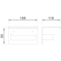 Держатель туалетной бумаги Orans P-7205 7205p00 с полкой Черный матовый — фото 2, Держатели туалетной бумаги