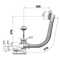 Слив-перелив Alcaplast AG210125260 (A55KM) полуавтомат Хром — фото 2, Сливы-переливы