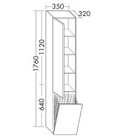 Шкаф пенал Burgbad Iveo 35 L HSIG035LF2833G0161 с бельевой корзиной подвесной Белый глянцевый — фото 4, Мебель для ванной