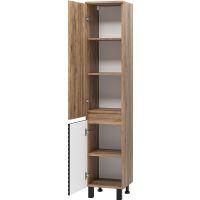 Товар: Шкаф пенал Brevita Dakota 35 L DAK-050350-19/02Л Черный кварц Дуб Галифакс олово - фото 3 Шкаф пенал Brevita Dakota 35 L DAK-050350-19/02Л Черный кварц Дуб Галифакс олово — фото 3, Мебель для ванной