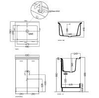 Тумба с хозяйственной раковиной Kerasan Aquadom 60 9166K3*1 Белая с отверстием под смеситель — фото 4, Мебель для ванной