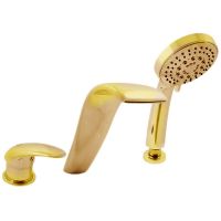 Смеситель на борт ванны Rav Slezak Dunaj D461.5YZ Золото — фото 1, Смесители