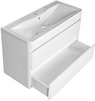 Тумба под раковину Style Line Атлантика Люкс Plus 100 СС-00000693 подвесная Белая — фото 3, Мебель для ванной