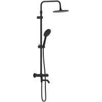 Душевая система Damixa Jupiter 977810300 с термостатом Черная матовая — фото 1, Душевые стойки