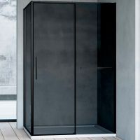 Душевой уголок Vincea Slim Soft 120x90 VSR-1SS9012CGB профиль Черный стекло тонированное — фото 1, Прямоугольные душевые уголки