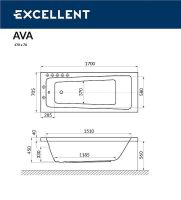 Товар: Акриловая ванна Excellent Ava 170x70 WAEX.AVA17.RELAX.GL с гидромассажем - фото 8 Акриловая ванна Excellent Ava 170x70 WAEX.AVA17.RELAX.GL с гидромассажем — фото 8, Ванны