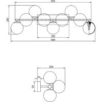 Настенный светильник Maytoni Modern Dallas MOD547WL-09BS Белый Золото — фото 4, Светильники